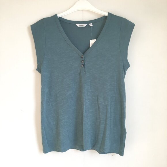 NWT Cadet Blue Polo Muscle Sleeve Cotton Tee - Picture 1 of 13